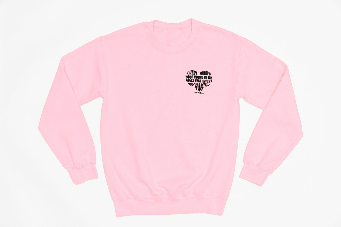 Spring Collection Psalms 119 Black Heart Crewneck Sweatshirt