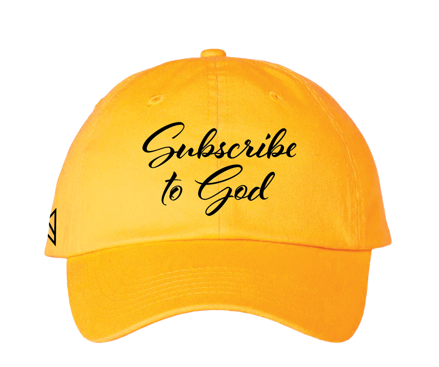 Gold Maldos Hat With Black Subscribe to God