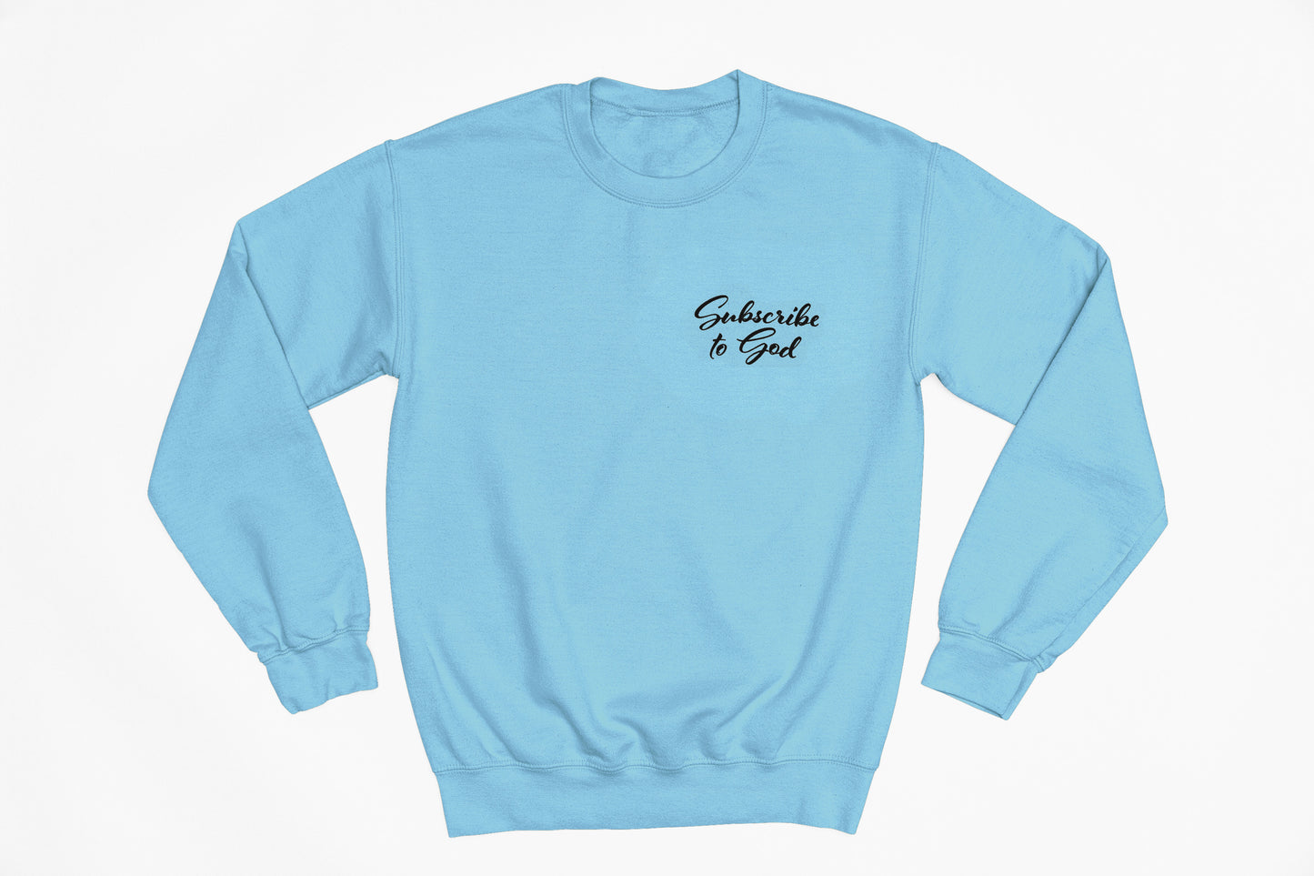 Spring Collection Pocket Size Black Subscribe To God Crewneck Sweatshirt