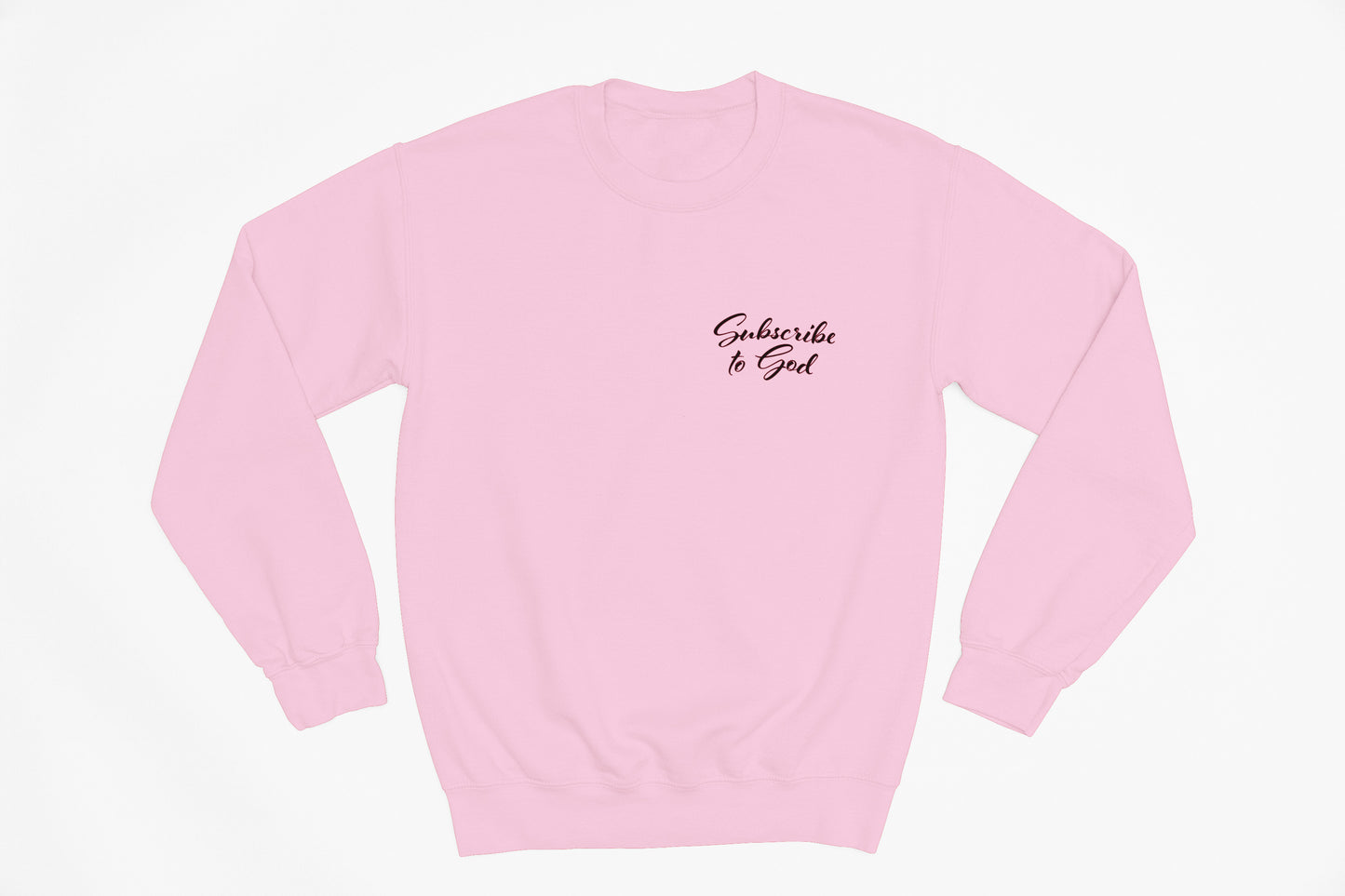 Spring Collection Pocket Size Black Subscribe To God Crewneck Sweatshirt