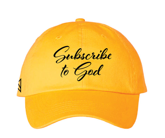Gold Maldos Hat With Black Subscribe to God