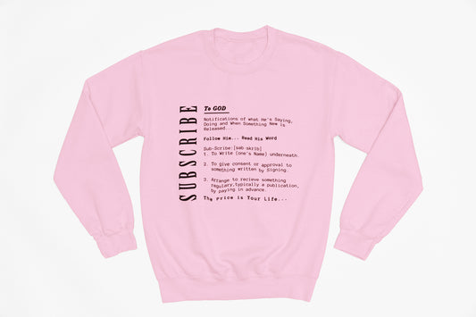 Spring Collection Subscribe To God Black Paragraph Crewneck Sweatshirt