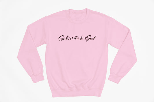 Spring Collection Black Subscribe To God Crewneck Sweatshirt