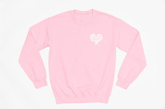 Spring Collection Psalms 119 White Heart Crewneck Sweatshirt