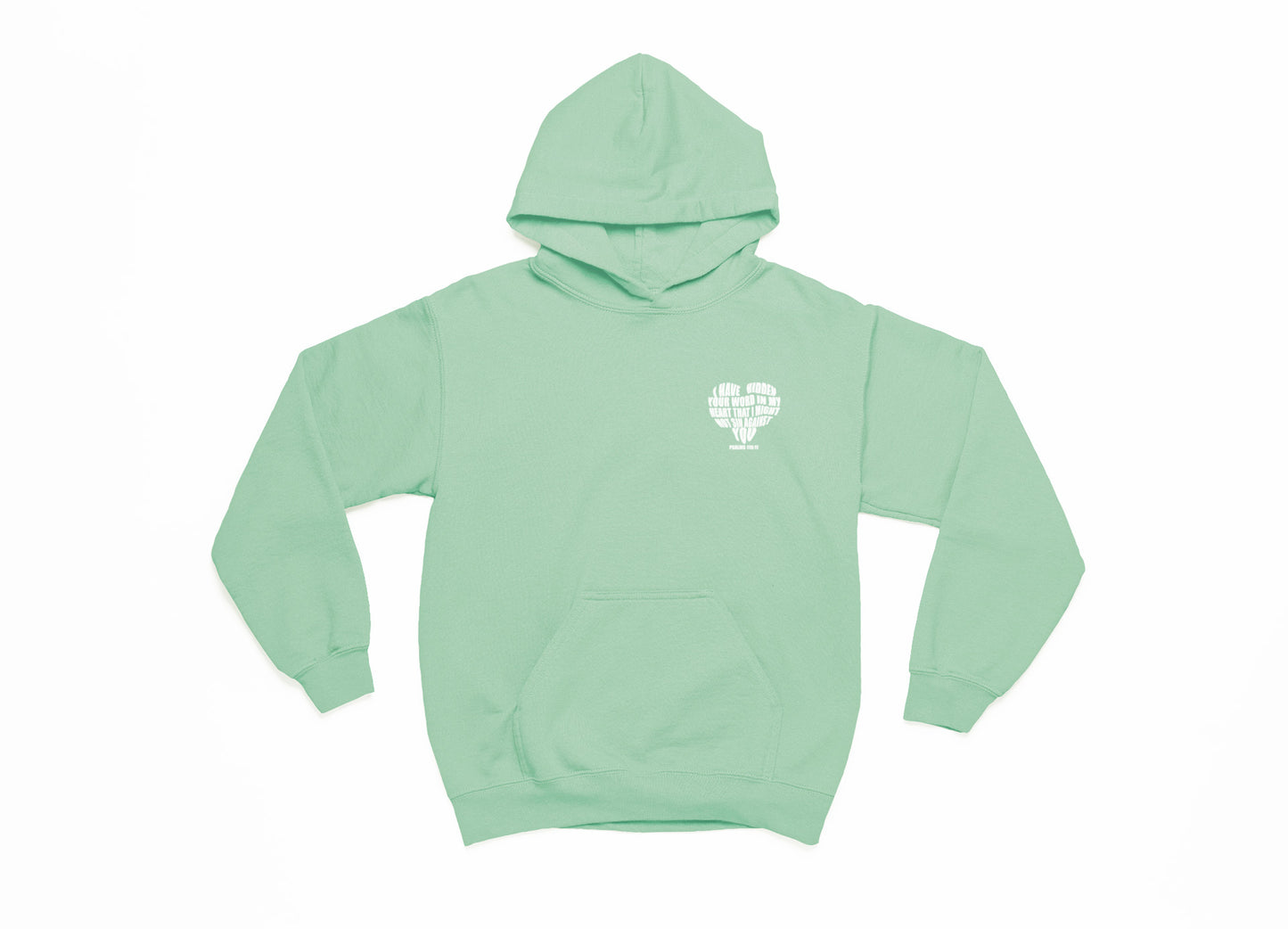 Spring Collection Psalms 119 White Heart Hoodie