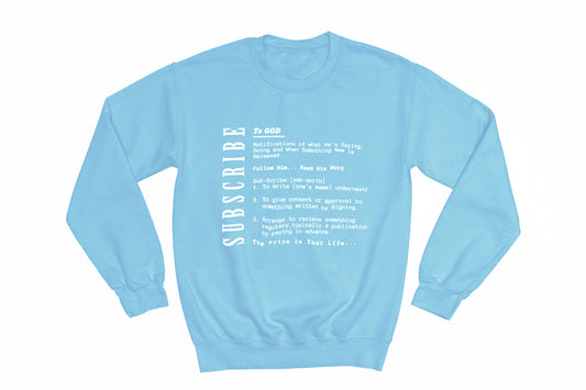 Spring Collection Subscribe To God White Paragraph Crewneck Sweatshirt