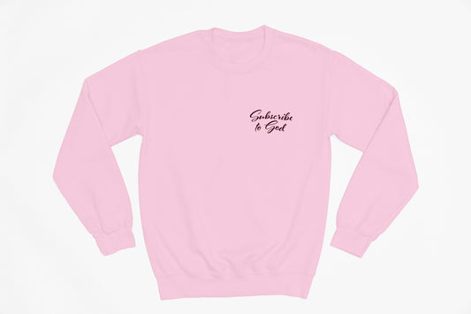 Spring Collection Pocket Size Black Subscribe To God Crewneck Sweatshirt