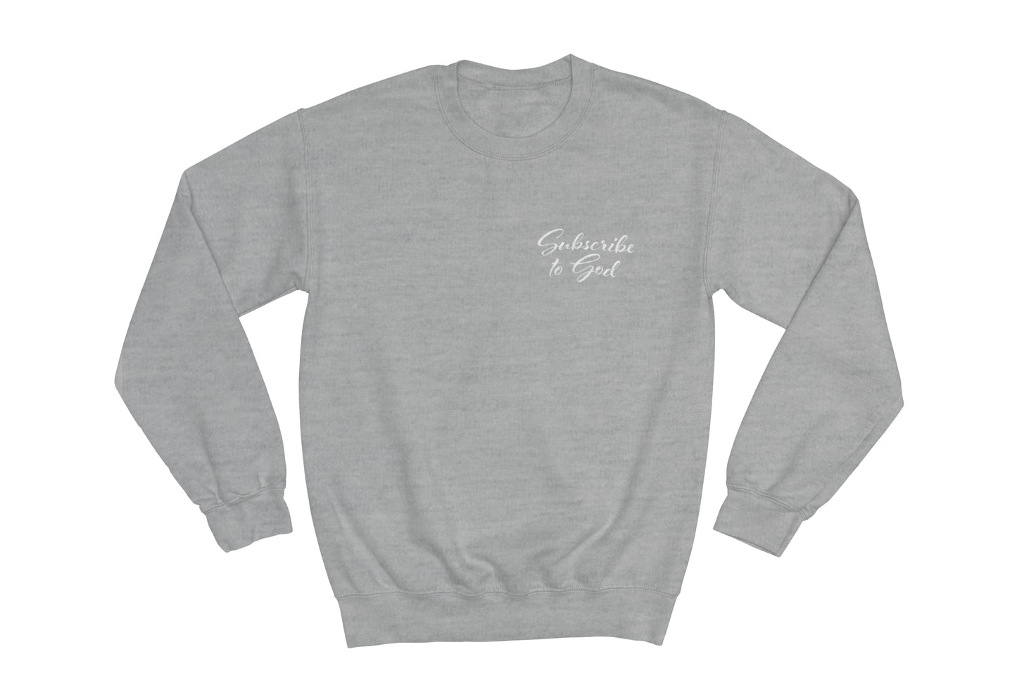 White Pocket Size Subscribe To God Crewneck Sweatshirt