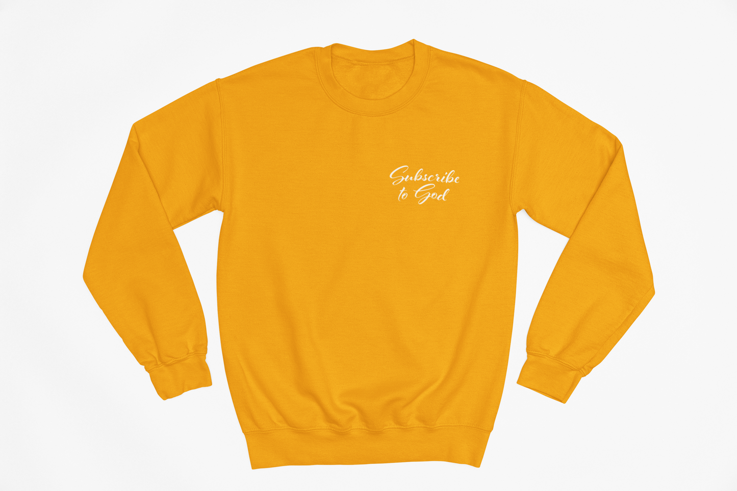White Pocket Size Subscribe To God Crewneck Sweatshirt