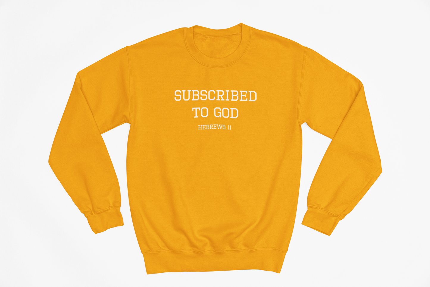 White Subscribed To God Crewneck Sweatshirt