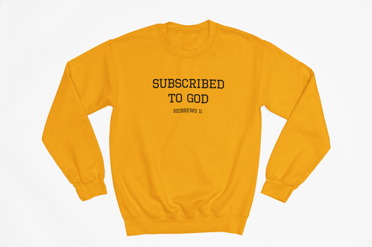 Black Subscribed To God Crewneck Sweatshirt