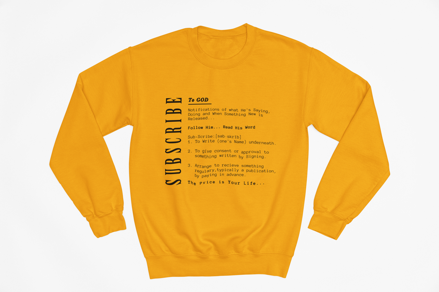 Black Subscribe To God Paragraph Crewneck Sweatshirt