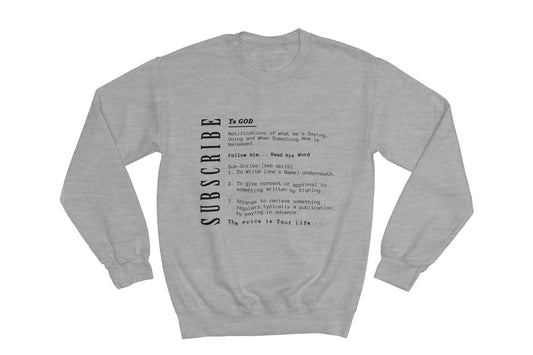 Black Subscribe To God Paragraph Crewneck Sweatshirt